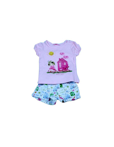 Conjunto corto short dibujo bebé niña 