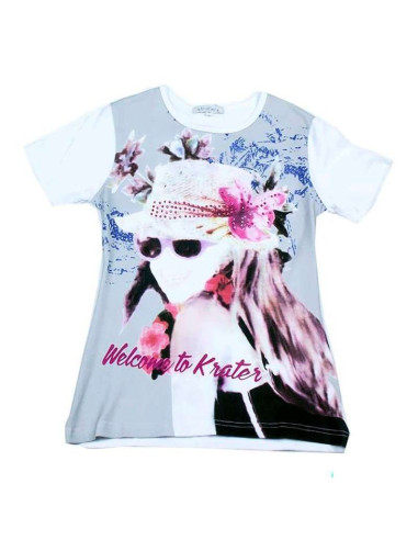 Camiseta manga corta chica con sombrero 