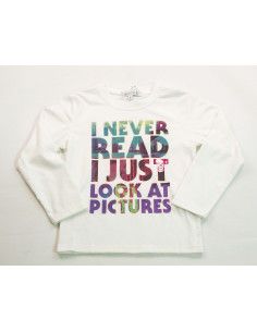 Camiseta manga larga letras niño 