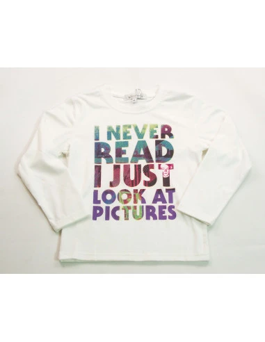 Camiseta manga larga letras niño 