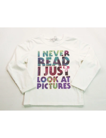 Camiseta manga larga letras niño 