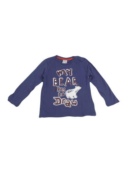 Camiseta manga larga oso bebé niño 
