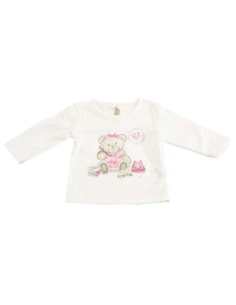 Camiseta manga larga osita bebé niña 