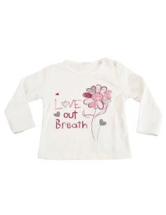 Camiseta manga larga flor bebé niña 