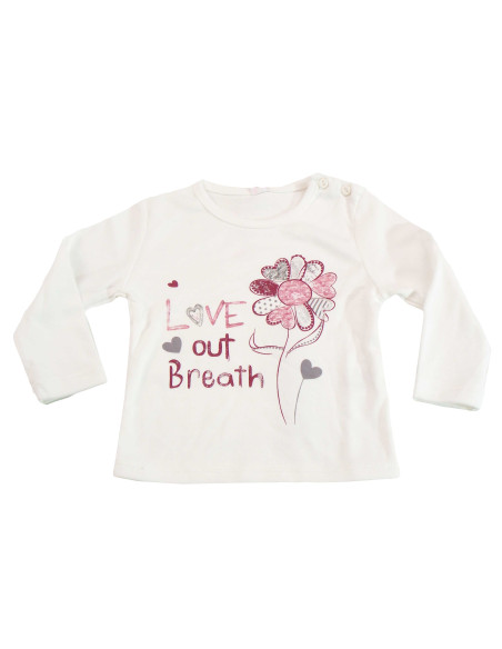 Camiseta manga larga flor bebé niña 