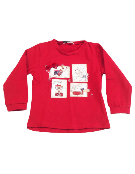 Camiseta manga larga perros bebé niña 