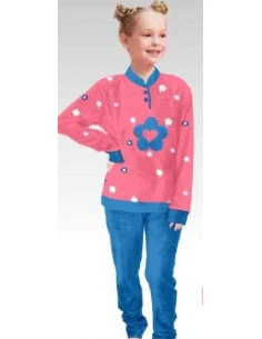 Pijama manga larga flor niña 