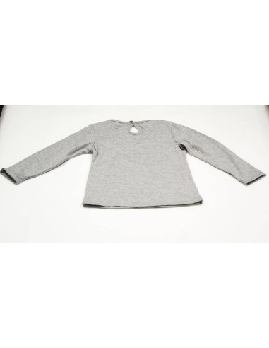 Camiseta manga larga gris bebé niña 
