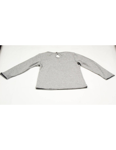 Camiseta manga larga gris bebé niña 
