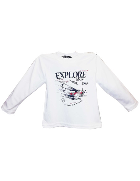 Camiseta manga larga avión bebé niño 