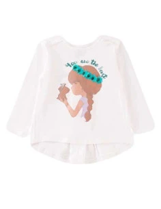 Camiseta manga larga con lazo niña 