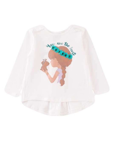 Camiseta manga larga con lazo niña 
