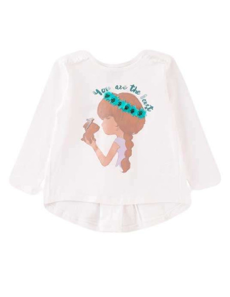 Camiseta manga larga con lazo niña 