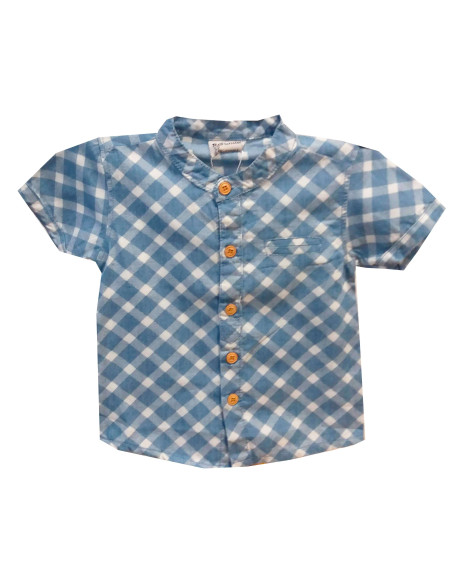 Camisa manga corta cuadros bebé niño 