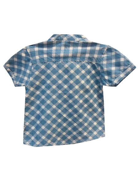 Camisa manga corta cuadros bebé niño 