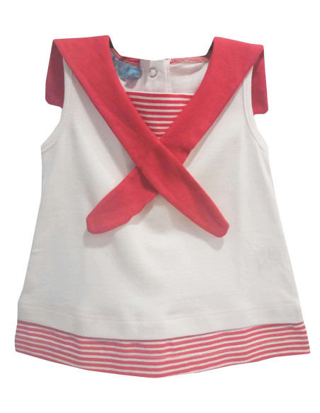 Vestido marinero rojo bebé niña 