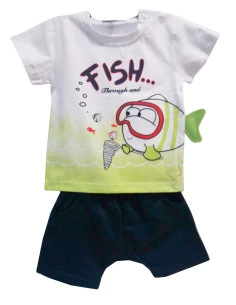 Conjunto manga corta pez bebé niño 