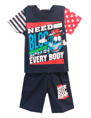 Conjunto manga corta pingüino bebé niño 