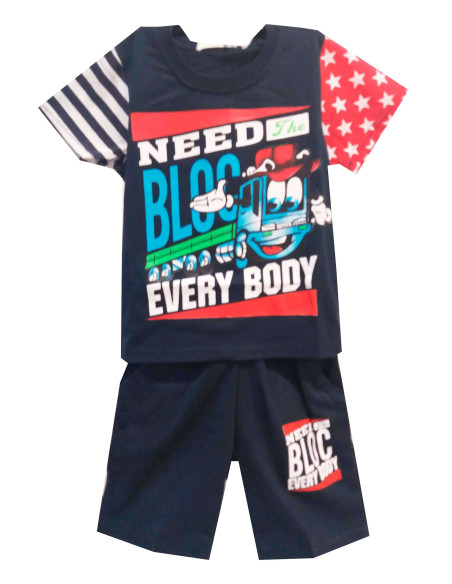Conjunto manga corta pingüino bebé niño 
