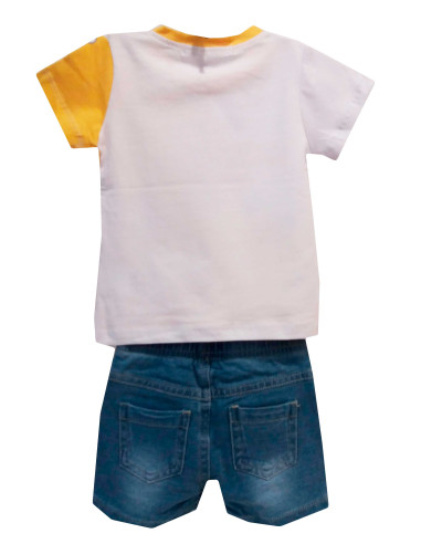 Conjunto tiburón y bermuda denim bebé niño 