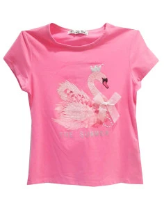 Camiseta manga corta cisne niña 