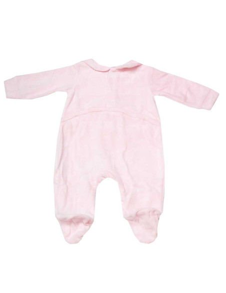 Pijama largo tundosado con cuello bebé niña 