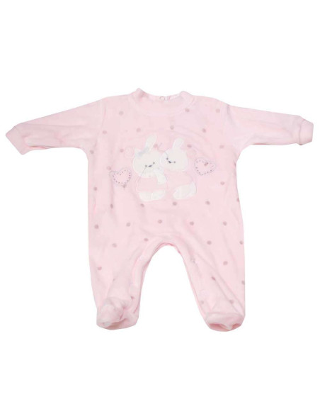 Pijama largo tundosado conejos bebé niña 