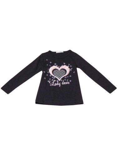 Camiseta manga larga corazón rosa niña 