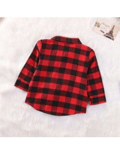 Camisa manga 3/4 cuadros niño  2