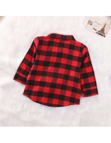 Camisa manga 3/4 cuadros niño 