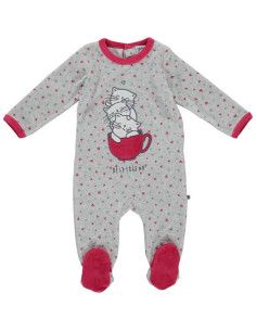 Pijama largo tundosado 3 gatitos bebé niña [product.brand] 1 - Ropa para Bebé | dyley | 