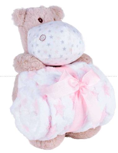 Caja regalo hipopótamo manta bebé 