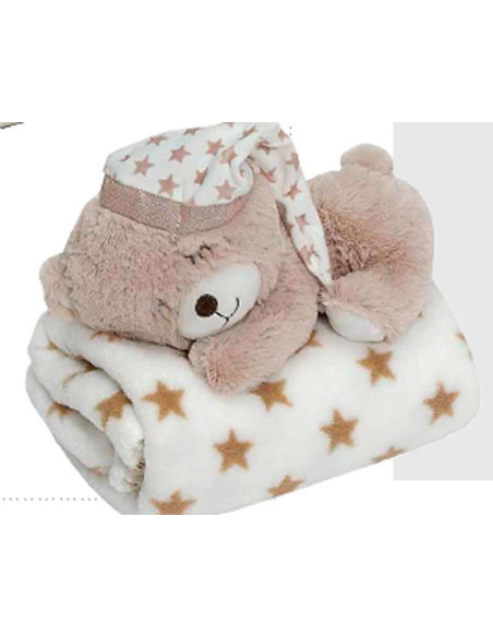 Caja regalo oso manta bebé 
