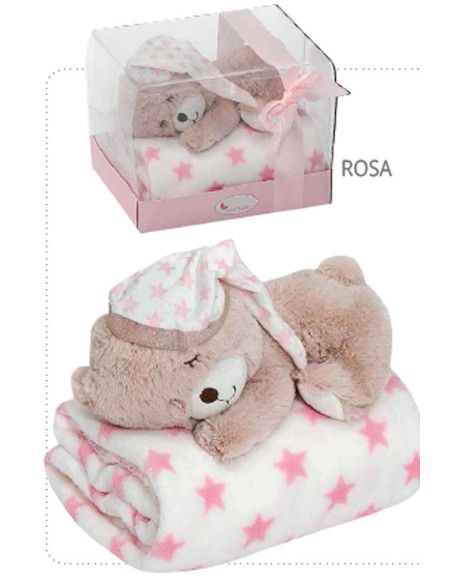 Caja regalo oso manta bebé 