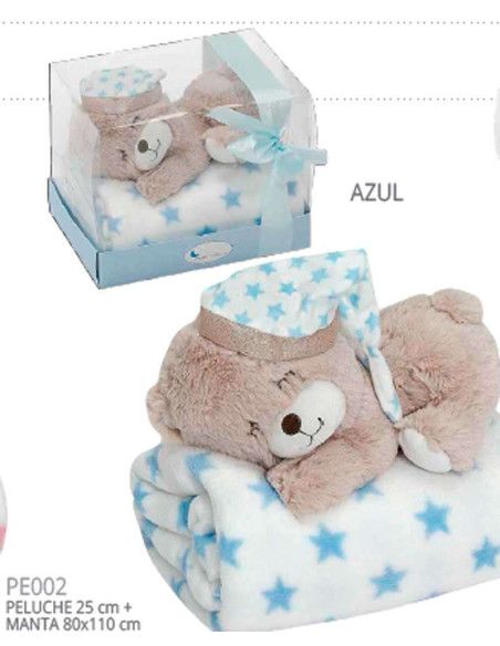 Caja regalo oso manta bebé 