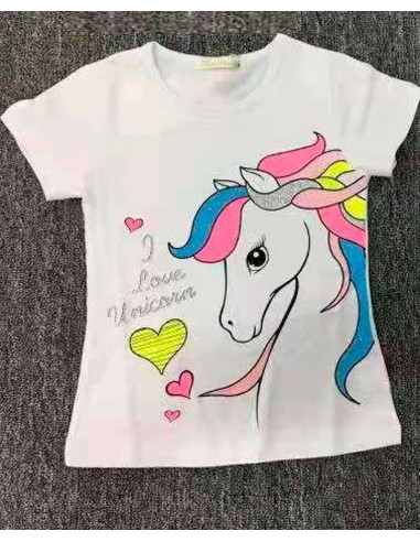 animación pasión comunicación Ropa para niña|Camiseta manga corta unicorn niña | dyley Talla 4 Años