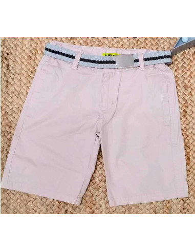 Bermuda loneta con cinturón niño 
