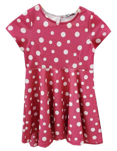 Vestido manga corta topos niña 