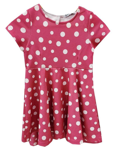 Vestido manga corta topos niña 