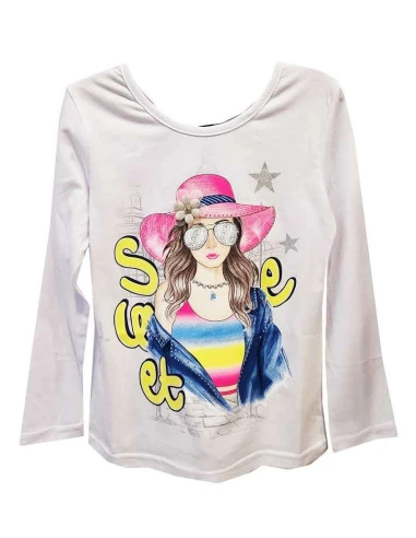 Camiseta manga larga modelo niña 