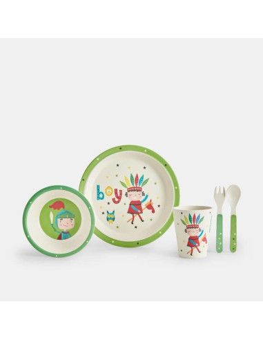 Juego 5 piezas vajilla boy infantil 