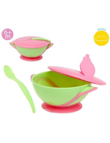 Set cuenco antivuelco rosa [product.brand] 1 - Ropa para Bebé | dyley | 