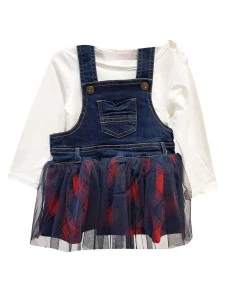 Vestido dos piezas denim bebé niña 