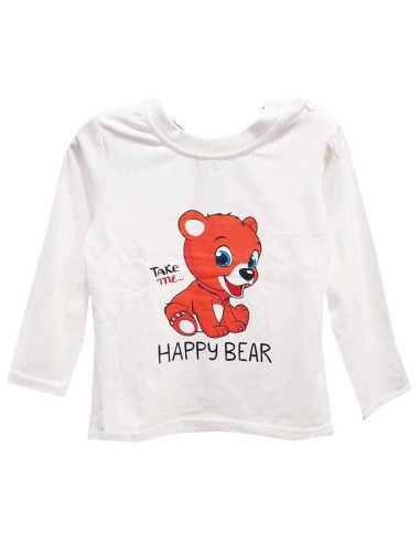 Camiseta manga larga happy bear bebé niño 