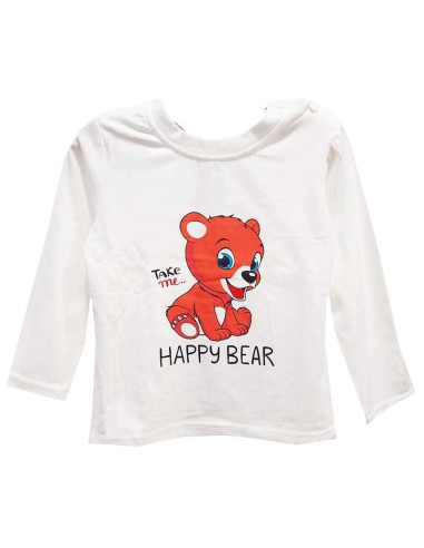 Ropa para bebe Camiseta manga larga happy bear bebé niño
