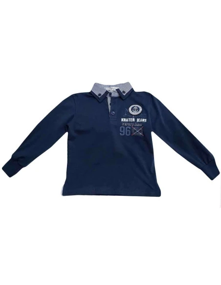 Polo manga larga cuello rayas niño 