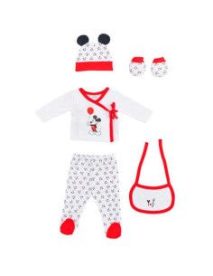 Conjunto 5 piezas polaina Mickey rojo bebé niño  2