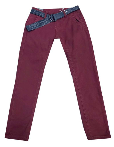 Pantalón largo burdeos niño 