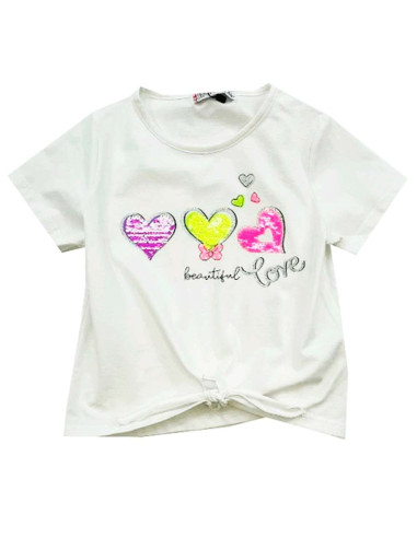 Ropa para bebe Camiseta beautiful love niña