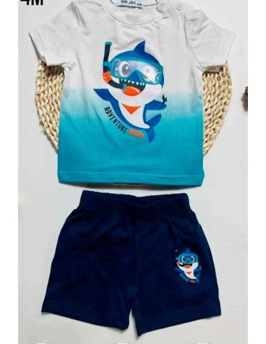 Conjunto manga corta tiburón bebé niño [product.brand] 1 - Ropa para Bebé | dyley | 